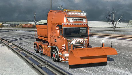 Scania R snow plow