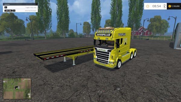 Scania Longline and US Flatbed Trailer Cat Edition v 1.0